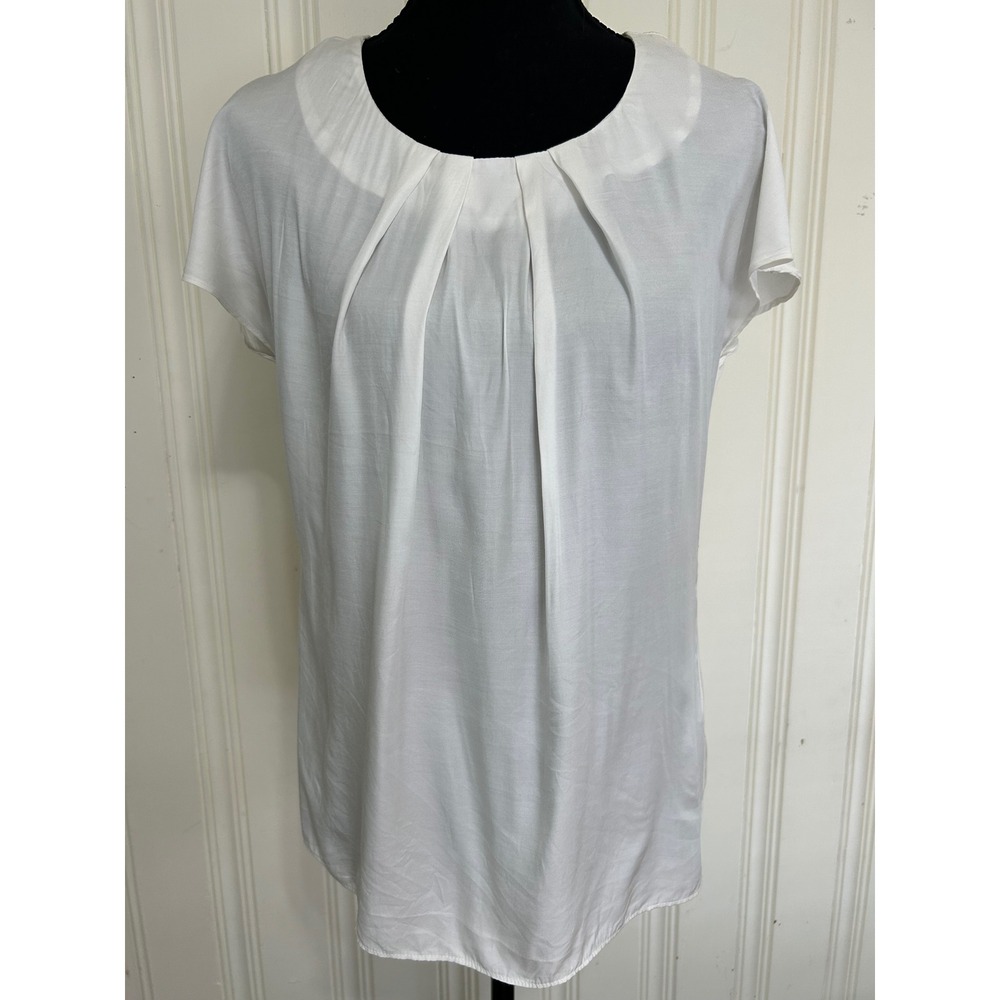 Boden Women Ravello White Silk Blend Elevated Basic Quiet Lux Blouse Top  US 4 - Picture 2 of 8